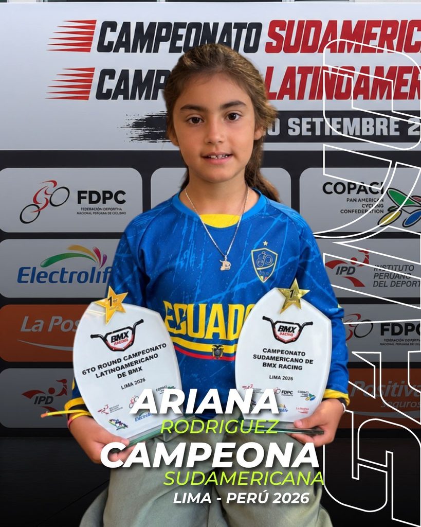 Disciplina, valentía y constancia llevaron a nuestra guerrera JK a conquistar dos importantes títulos internacionales. Ariana se coronó Campeona Sudamericana de BMX 2026 y Campeona Latinoamericana de BMX 2026 – Round VI, demostrando su gran evolución y talento sobre las pistas.